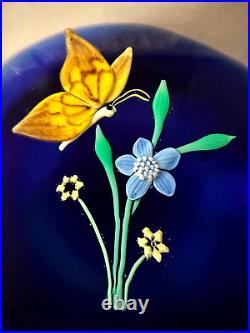 William Manson Yellow Butterfly on Flower Paperweight Check out the butterly