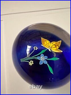 William Manson Yellow Butterfly on Flower Paperweight Check out the butterly