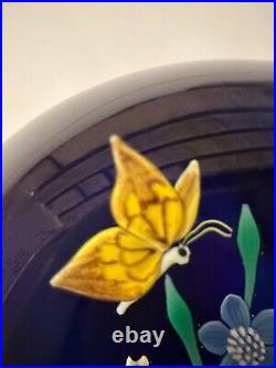 William Manson Yellow Butterfly on Flower Paperweight Check out the butterly