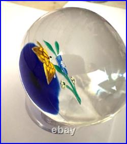 William Manson Yellow Butterfly on Flower Paperweight Check out the butterly