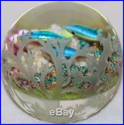 Wonderful CATHY RICHARDSON Carved RAINBOW FISH Art Glass PAPERWEIGHT 1/1