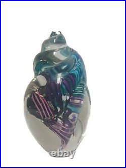 XL Vtg Rollin Karg Art Glass Sea Shell Sculpture 9.5 Paperweight Signed & Dated