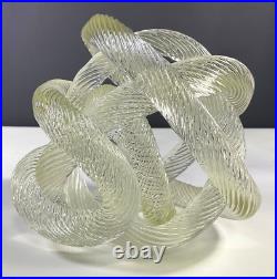 Zanetti Murano Style Twisted Rope Infinity Knot Art Glass Paperweight