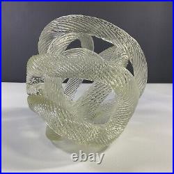 Zanetti Murano Style Twisted Rope Infinity Knot Art Glass Paperweight