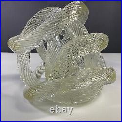 Zanetti Murano Style Twisted Rope Infinity Knot Art Glass Paperweight