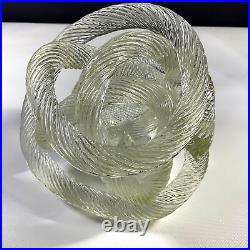 Zanetti Murano Style Twisted Rope Infinity Knot Art Glass Paperweight