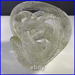 Zanetti Murano Style Twisted Rope Infinity Knot Art Glass Paperweight