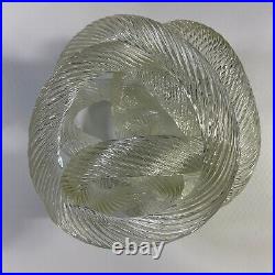 Zanetti Murano Style Twisted Rope Infinity Knot Art Glass Paperweight